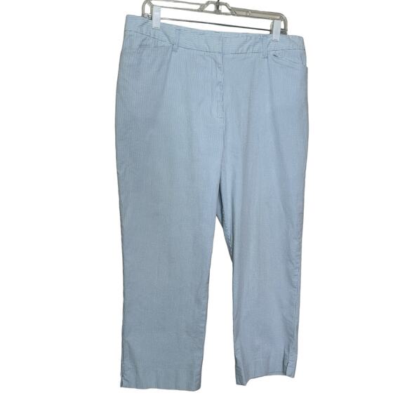 Jones New York blue white pinstripes cropped pants size 16 - Picture 5 of 8